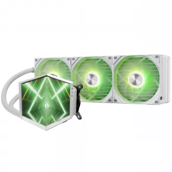 TRYX STAGE ARGB 360 AIO Liquid CPU Cooler, Dual-IPS Display - 360mm, White