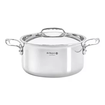 De Buyer Affinity Stainless Steel Saucepan with Lid 24 cm