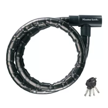 Master Lock Keyed Armoured Cable Lock 22mm 8115EURDPS Black 1.2m