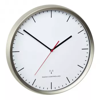 TFA 60.3521.02 Wall Clock Round Silver White Stainless Steel Glass Adults & Children