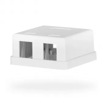 EFB Electronics Keystone Outlet Box, 2 Port, Surface-Mounted, Pure White, Empty Housing