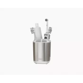 Joseph Joseph EasyStore Toothbrush Holder - Stainless Steel - Freestanding - Silver - 6 Compartments