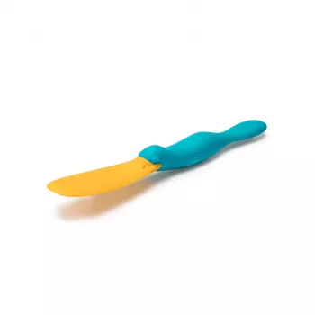 OTOTO Splatypus Slotted Turner & Spatula - Black with Orange Accents - Food-Safe Nylon & Silicone