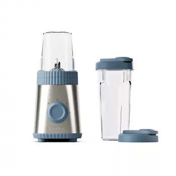 Guzzini Sous Chef Mobile Mixer ON-THE-GO, Navy Blue - Compact Mixer with 2 Cups
