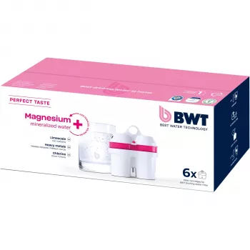 BWT 125681749 Magnesium Mineralised Water Filter Cartridge, 6-Pack