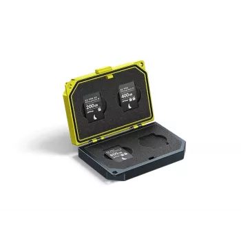 Angelbird MEDIA TANK CFexpress Type A - Memory Card Case for 4 Cards, Anodised Aluminium, Black/Yellow, Shockproof, Dustproof, Splash-proof