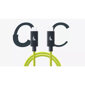 Angelbird USB-C 4.0 Solid Flex Cable Lime 1 ft (0.3 m) - USB4 Gen 3x2, 40 Gbit/s, 100W PD, 8K@60Hz