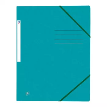 Oxford TOP FILE+ Corner Elasticated Document Folder A4 3 Flaps Aqua 400116326