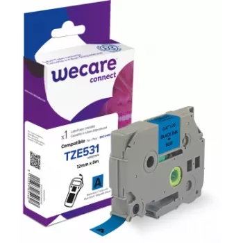 Armor K80051W4 Compatible Label Tape Black on Blue for Brother TZE-531 12mm x 8m Laminated PET