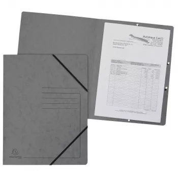 Exacompta Elasticated Folder A4 Grey Colorspan 355g without Inner Flaps