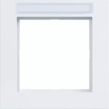 Hager WAD6101WG A.1 1-Gang Frame with Labelling Field, Light White Glossy