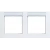 Hager WAD6202WG cover frame 2-Gang horizontal light white glossy A.1