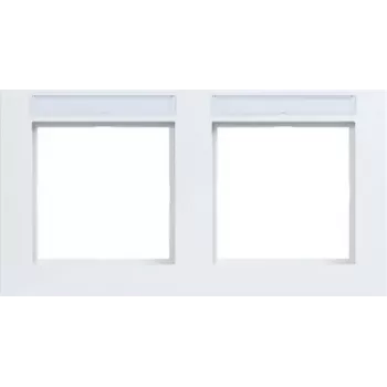 Hager WAD6202WG cover frame 2-Gang horizontal light white glossy A.1