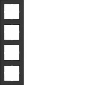 HAGER WAD6400BM frame 4-Gang A.1 night black matt