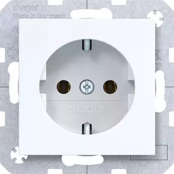 Hager WAS1100WG Socket Axess/Cuby Light White Glossy