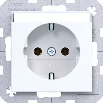 Hager WAS1101WG Socket Ax/Cx Light White Glossy