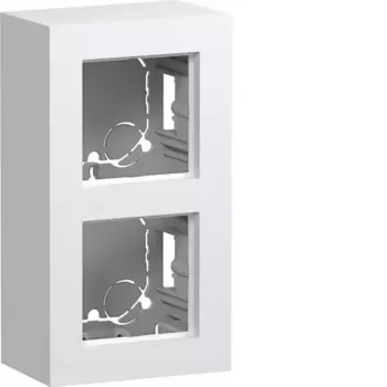 Hager WAD8210WG Surface-Mounted Housing 2-Gang High Version A.8 Light White