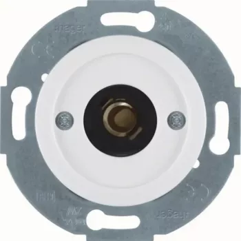 Hager WTE5182WG Push-Button with Indicator Light E10, Centre Plate 1930/Glass, Glossy White