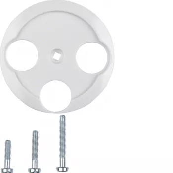 Hager Centre Plate WTF4593PW for Antenna Socket 3-Hole 1930/Glass Polar White