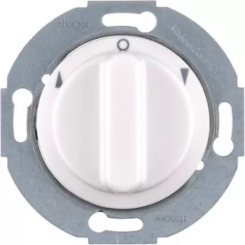 Hager WTE6161WG Blind/Roller Shutter Rotary Switch 1-Pole Polar White Satin