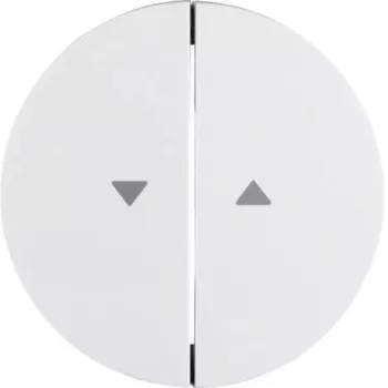 Hager WLW2001WG Rocker Button 2-Gang with Arrow Symbol, Polar White Gloss, Berker R.Classic