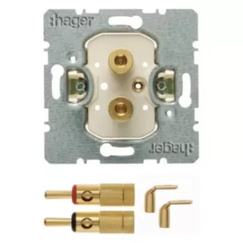 Hager WDF48001 Speaker Socket Module Flush-Mounted High End 1-Module Polar White