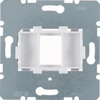 Hager WDF4612W Modular Jack Carrier Plate 1-Port White
