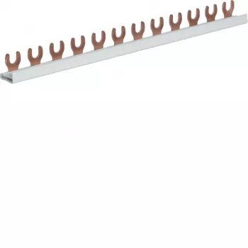 Hager KDN163A Phase Busbar 1-Pole, Fork Connection 10 mm², 63 A, 12 Modules