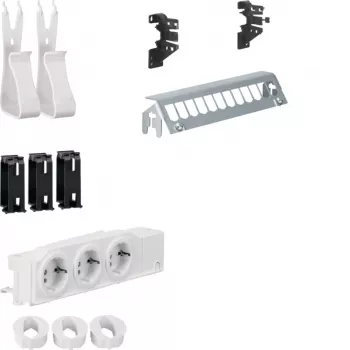 Hager Multimedia Kit UM00M2 with 3 Sockets 12-Port Patch Panel without RJ45