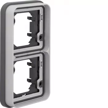 Hager WNA408 Frame 2-Gang Vertical Flush-Mounted IP55 Grey
