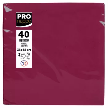 PROnappe Paper Napkins Bordeaux 2-Ply 19.0 x 19.0 cm 40 Pieces