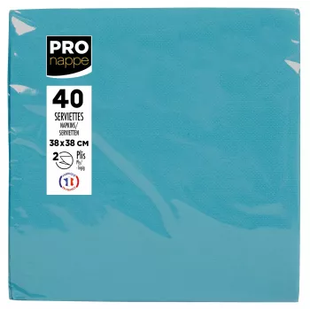 PROnappe Napkins Turquoise 2-Ply 19.0 x 19.0 cm 40 Pieces
