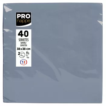 PROnappe Paper Napkins Grey 2-Ply 19.0 x 19.0 cm 40-Pack