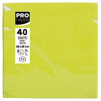 PROnappe Napkins Kiwigreen 2-Ply 19.0 x 19.0 cm 40 Pieces