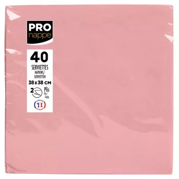 PROnappe Paper Napkins Pink 2-Ply 19.0 x 19.0 cm 40 Pieces