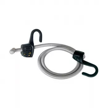 Master Lock 3138EURDAT Adjustable Bungee Cord with Hooks, 15-150 cm, Grey