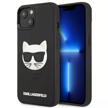 Karl Lagerfeld KLHCP13SCH3DBK Hard Case for Apple iPhone 13 Mini 5.4 inch Black 3D Rubber Choupette