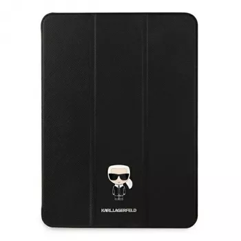 Karl Lagerfeld KLFC11OKMK Book Cover for iPad Pro 11 inch (2021) - Black Saffiano Karl Iconic