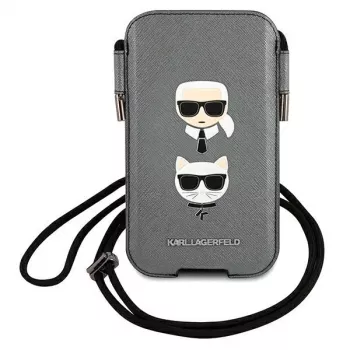 Karl Lagerfeld Ikonik Saffiano Hard Case for Apple iPhone 12 / 12 Pro 6.1 inch Grey
