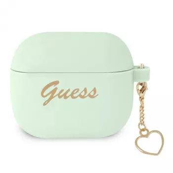 Guess GUA3LSCHSN AirPods 3 Case Green Silicone Charm Heart Collection
