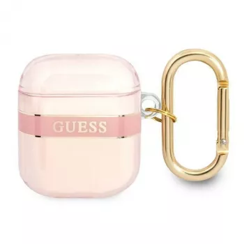 Guess GUA2HHTSP Strap Collection Protective Case for Apple AirPods 1/2 – Pink