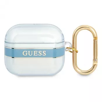 Guess GUA3HHTSB Strap Collection Protective Case for Apple AirPods 3rd Generation – Blue