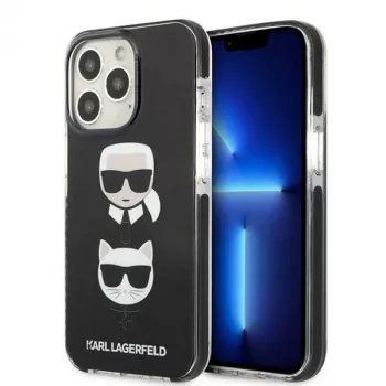 Karl Lagerfeld KLHCP13LTPE2TK iPhone 13 Pro / 13 6.1 Hard Case Black Karl & Choupette Head