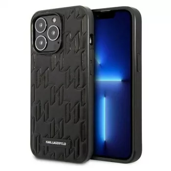 Karl Lagerfeld KLHCP13LMNMP1K Hard Case for iPhone 13 Pro / 13 6.1 inch, Black, Monogram Plaque
