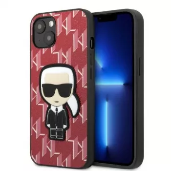 Karl Lagerfeld KLHCP13SPMNIKPI Hard Case for Apple iPhone 13 mini 5.4 inch Red Monogram Ikonik Patch