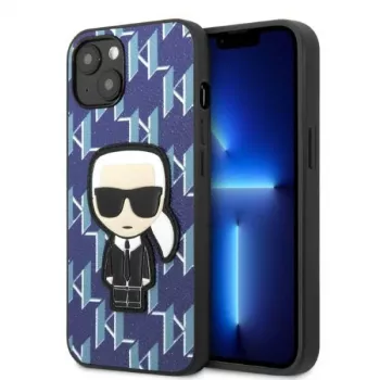 Karl Lagerfeld KLHCP13SPMNIKBL iPhone 13 mini Hard Case Blue Monogram Ikonik Patch