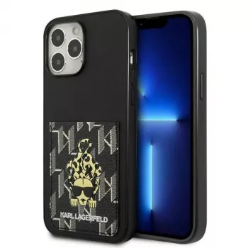 Karl Lagerfeld KLHCP13XCANCNK iPhone 13 Pro Max 6.7 inch Hard Case Black Karlimals Card Slot