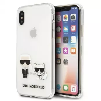 Karl Lagerfeld KLHCI65CKTR Hard Case for Apple iPhone Xs Max, Transparent, Karl & Choupette Design