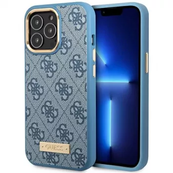 Guess GUHMP14LU4GPRB iPhone 14 Pro 6.1 Blue Hard Shell 4G Logo Plate MagSafe