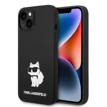 Karl Lagerfeld KLHMP14MSNCHBCK iPhone 14 Plus / 15 Plus 6.7 inch Hard Case Black Silicone Choupette MagSafe